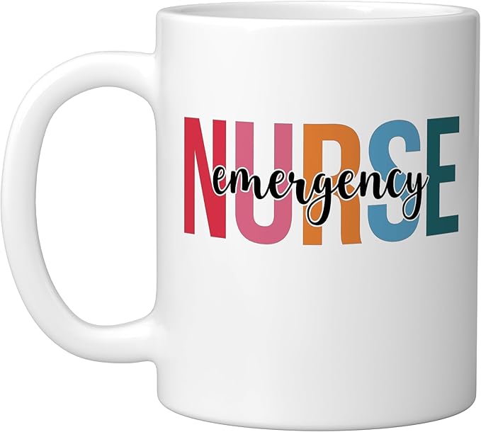 Emergency Nurse Mugs For Womens ER Nurse Gifts Ceramic Mug, White