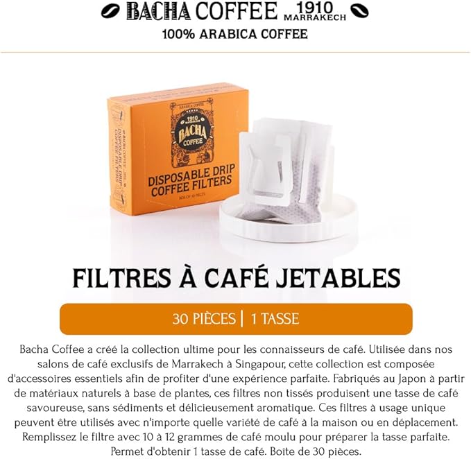 Bacha Coffee | Disposable Drip Coffee Filters, 30 pcs