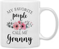 QASHWEY Granny Coffee Mug, Granny Gifts from Grandkids, GrannyGrandma Coffee Mugs, Mothers Day Mug Tea Cup Gifts for GrannyGrandma, My Favorite People Call Me GrannyCoffee Cups Ceramic 11oz
