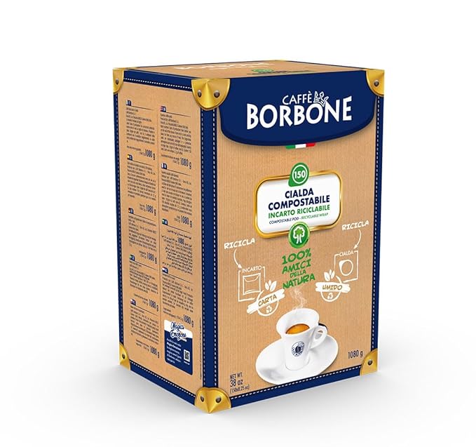 Caffè Borbone Espresso Paper Pods, Red Blend, Strong and Creamy, Dark Roast ESE Pods, Authentic Italian Espresso - 150 Count