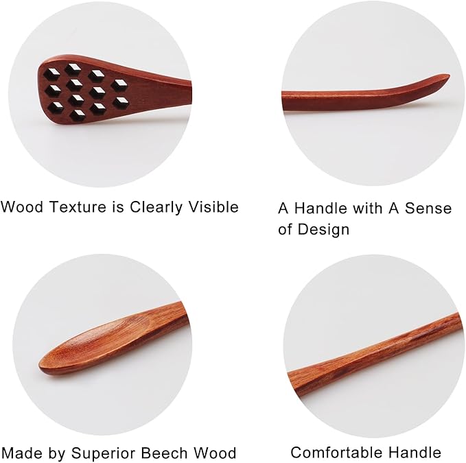 4pcs 7.87Inch Honey Dipper Sticks and 4pcs 7.87Inch Coffee Stirring Spoons, Honey Sticks for Tea,Wooden Honey Spoon Stirrer for Honey Jar Dispense Drizzle Honey and Wedding Party Gift