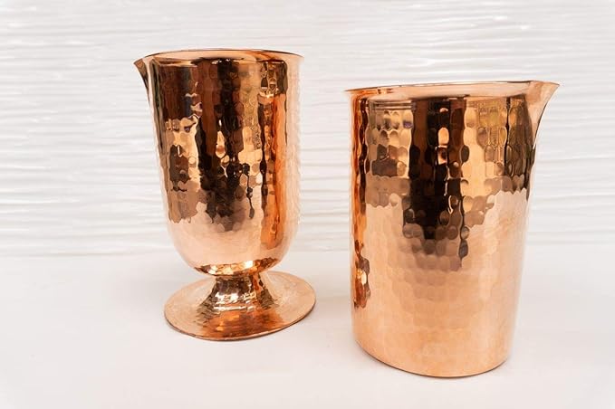 Sertodo Copper Cocktail Glass | Pedestal Base | 16 oz | 100% Pure Copper, Heavy Gauge, Hand Hammered | Keep Drinks Colder While Mixing | Professional Bartender Grade | Gift the Mixologist's Choice