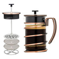 OVENTE French Press Coffee Maker 27 Ounce with Heat Resistant Borosilicate Glass, Stainless Steel Design and 4-Level Filter System, Portable Cold Brewer Pot for Travel, Camping or Gift, Copper FSW27C
