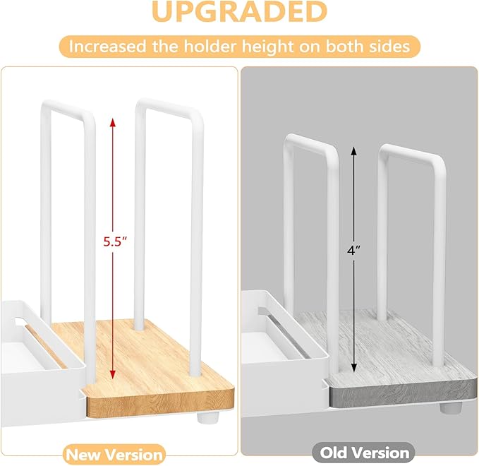 Napkin Holder, Wood Metal Napkin Holder for Table with Salt and Pepper Shakers Caddy, Standing Paper Napkin Dispenser for Kitchen Dining Countertop Decor, Wood & Metal Base, White