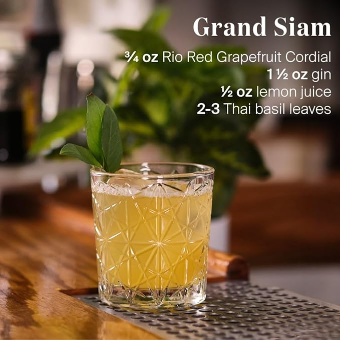 Liber & Co. Rio Red Grapefruit Cordial - Craft Cocktail Mixer with 60% Texas Grapefruit Juice & Cold-Pressed Essential Oils - Perfect for Palomas, Hemingway Daiquiris & Tequila Cocktails - Makes 25 Drinks (12.7 oz)