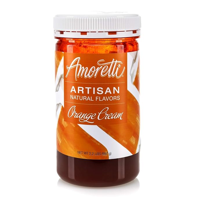 Amoretti - Natural Orange Cream Artisan Flavor Paste, 2.2 lbs, Perfect For Ice Cream, Beverages, Cakes, and more, Preservative Free, Vegan, Gluten Free, No Artificial Sweeteners, Highly Concentrated