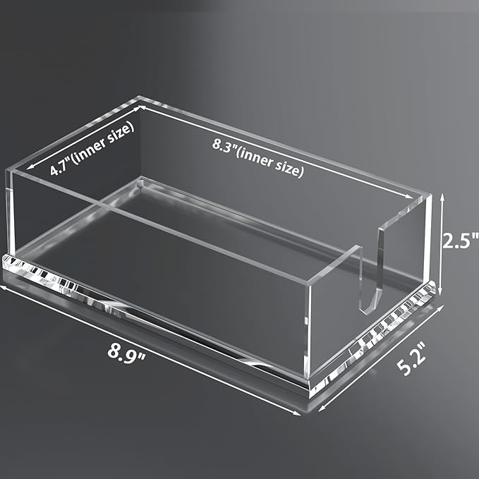 Napkin Holder for Table, Acrylic Guest Towel Holder for Bathroom, Clear Disposable Paper Hand Towels Tray for Kitchen, Buffet Napkin Paper Tray Napkin Caddy for Home Party 0.16+0.31in Thickness
