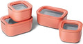Caraway Mini Food Storage 9pc Set - Glass Storage Containers for Food - Non-Toxic Ceramic-Coated Glass - Air Release Technology - Compact & Stackable Design - Perracotta