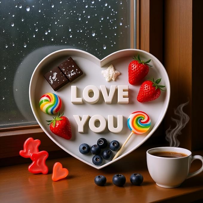 Customazible Heart Shaped Box Form Tray – Reusable Plastic for Treats, Charcuterie Boards, Cake Pops, Candy | Valentine's Day, Parties, Special Occasions - 10" & 13" (Love You)