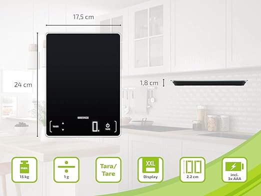 Soehnle Page Profi 100, Digital Food Scale for Cooking and Meal Prep, Kitchen Weighing Scale with LCD Screen, Food Scales Weighing up to 15 kg