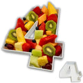 Hard Plastic Reusable Fillable Letters Numbers Serving Trays for Party Decoration (4, White)