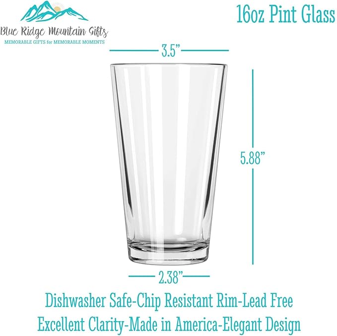 Blue Ridge Mountain Gifts - Thin Purple Line Pint Glass - Personalized Security Professional Glass, Security Officer Appreciation, Purple Line Merch, Custom Barware, The Thin American Flag