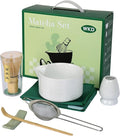 Matcha Whisk Set, Matcha Whisk and Holder, Stainless Sifter & Bamboo Scoop, Towel, 7 PCS Matcha Starter Kit for Matcha Lovers, White