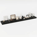 72 Inch Floating Shelves, 12" Deep Floating Shelf Wall Mounted, 72" Wall Shelves, Rustic Deep Bookshelf, Extra Deeper & Thicker Display Shelves for Bedroom, Living Room, Black, Set of 1