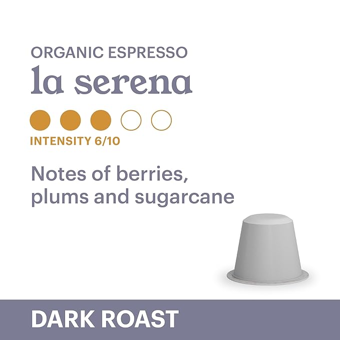 G GRANA Decaf Coffee Pods, Compatible with Nespresso OriginalLine, 40 Count, Dark Roast, Decaffeinated, USDA Organic 100% Arabica Single Source Specialty Coffee, Compostable Single Serve Capsules