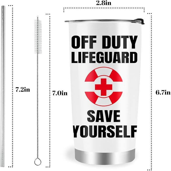Lifeguard Gift, Lifeguard Stainless Steel Double Wall Vacuum Insulated Tumbler 20oz