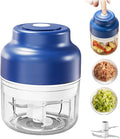 2026 Upgrade Electric Garlic Chopper, Mini Portable USB Charging Food Processor & Vegetable Chopper, Veggie Grinder for Garlic, Onion, Nuts, Herbs (Blue, 250ml)