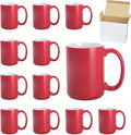 Ceramic 15oz Sublimation Coffee Mug in White Box, Color Change Red, Case of 12