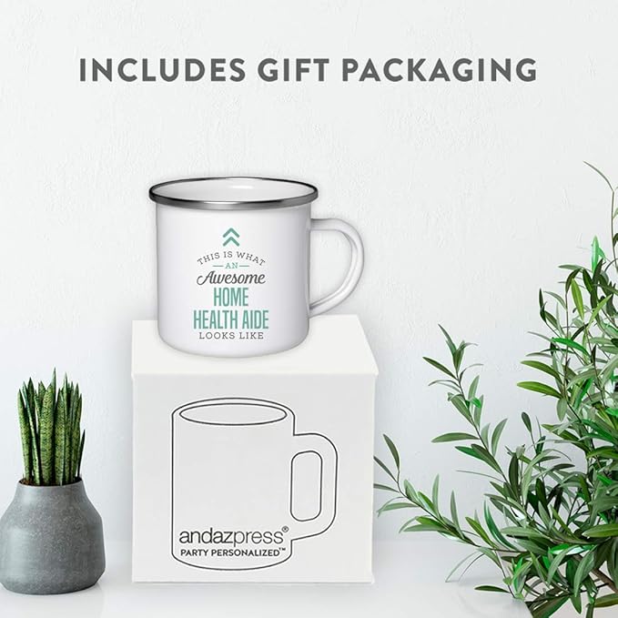 Andaz Press 11oz. Stainless Steel Campfire Coffee Mug Gift, This is What an Awesome Home Health Aide Looks Like, 1-Pack, Birthday Gift Ideas Coworker Him Her, Includes Gift Box