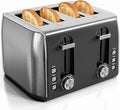 4 Slice Toaster with Crumb Tray for Easy Cleaning, 6 Browning Settings, Self-Centering Dualit Bread Toaster 4 Slice, Cancel, Defrost&Reheat Function
