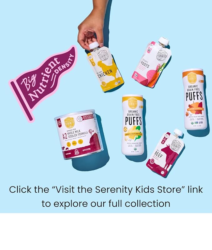 Serenity Kids 6+ Months Ethically Sourced Meat Baby Food Puree Pouches Variety Pack - 18 count (3.5 oz pouches) - No Added Sugar or Sugary Fruits - BPA & Allergen Free Natural Ingredients
