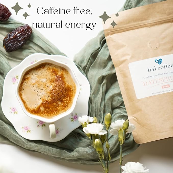 BAL Coffee Alternative Datespresso - 12 oz /340 g | Caffeine-Free & Vegan-Friendly | Espresso Substitute Brews & Tastes like Original | Smooth Grind Crafted from Date Seeds | Rich & Smooth flavor