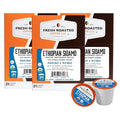 Fresh Roasted Coffee, Organic Ethiopian Sidamo Water-Processed Decaf | USDA Organic, 100% Single Origin, Kosher | Medium Roast 72 Pods for K Cup Brewers