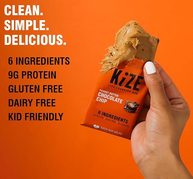 KiZE Energy Bars - Peanut Butter Lovers Variety Pack - 30-Count - Gluten Free, Dairy Free Options, Non-GMO, and High Protein Meal Replacement Energy Bars, Clean and Simple Food Ingredients - 7-10g High Protein Snacks (30 Count)
