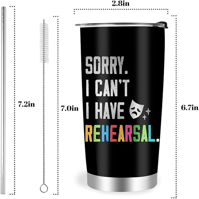 Theater Tumbler for Girls & Women, Broadway Theater Gifts, 20oz Travel Coffee Mug