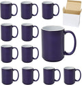 Ceramic 15oz Sublimation Coffee Mug in White Box, Color Change Blue, Case of 12