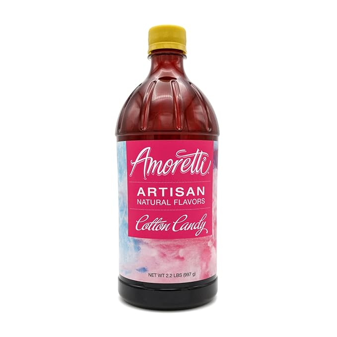 Amoretti - Natural Cotton Candy Artisan Flavor Paste, 2.2 lbs, Perfect For Ice Cream, Beverages, Cakes, and more, Preservative Free, Vegan, Gluten Free, No Artificial Sweeteners, Highly Concentrated