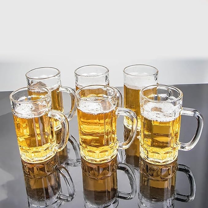 Beer Glasses Steins Pint Glass Beer Mug for Drinking Classics Beer Cup Tumblers Pub Drinkware Bar Glassware Set of 6