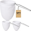 3 Pack 7 Inch Fine Mesh Strainer Bags Large Reusable Coffee Filter 7 x 13.8 Inch Traditional Thai Tea Filter Reusable Strainer Bag/to Winter Pour over Hot Drinks(Large)