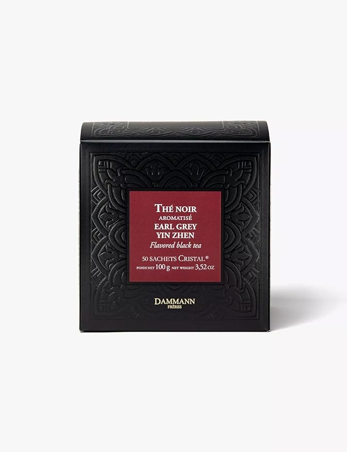 Dammann Freres Sachets, Earl Grey Yin Zhen Tea Bags, Premium Gourmet French Black Tea, Blend Bergamot, 50 Count (Single Pack)