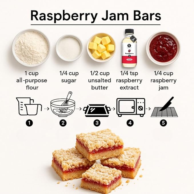 Dolce Flav Raspberry Extract (Oil-Soluble) 8 oz – Kosher, Sugar-Free, Concentrated Raspberry Flavoring for Chocolates, Candies & Baking, Includes Measured Dropper