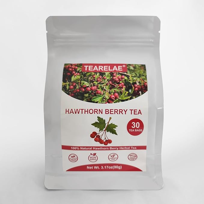 TEARELAE - Hawthorn Berry Tea, 30 Count - Pure Hawthorne Berries Herbal Tea Bags - Sweet and Tangy Flavor - Non-GMO - Caffeine-Free