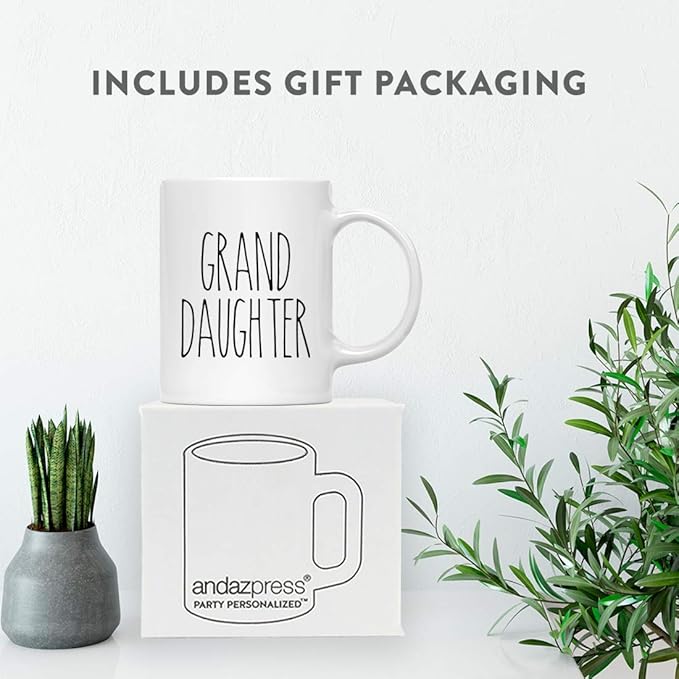 Andaz Press Simple Rustic Farmhouse Kitchen Decor 11oz. Ceramic Coffee Tea Mug Gift, Granddaughter, 1-Pack