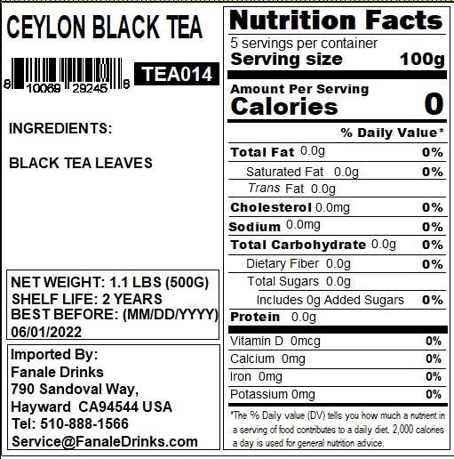 Fanale Premium Tea (Ceylon Black Tea, 500g) | TEA014