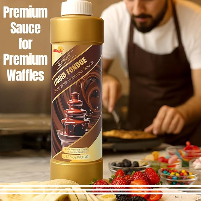 Gulluoglu Topping Sauce – Liquid FonduDessert Sauce, 30.42 fl oz 900g | Squueze Bottle | Perfect for Ice Cream, Cakes & Coffee, Topping (6 pack, Liquid Fondu)