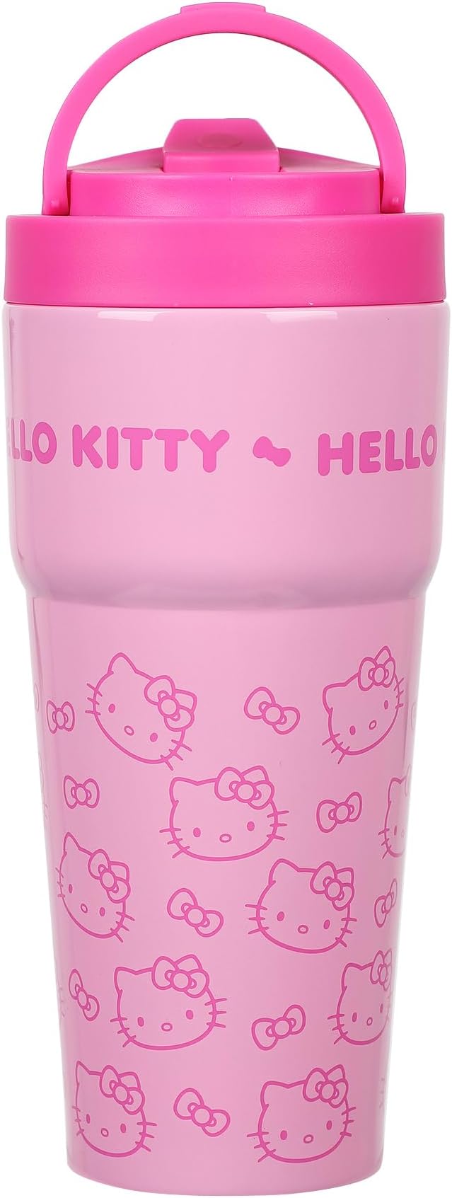 Bioworld Hello Kitty Character Print Pink 27 Oz Stainless Steel Travel Coffee Tumbler