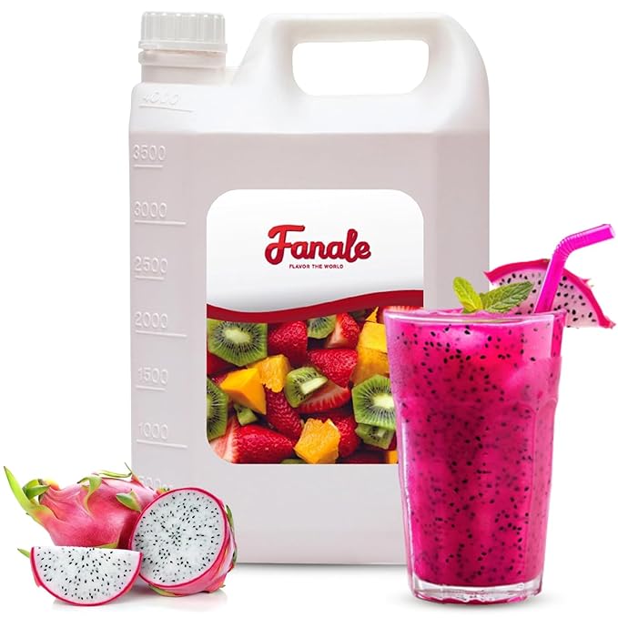 Fanale Premium Flavoring Concentrated Syrup for Bubble Tea 11 lb | Red Dragon Fruit Flavor Syrup | for Boba Tea, Smoothies, Slushes, Desserts | 11lb | SRP361
