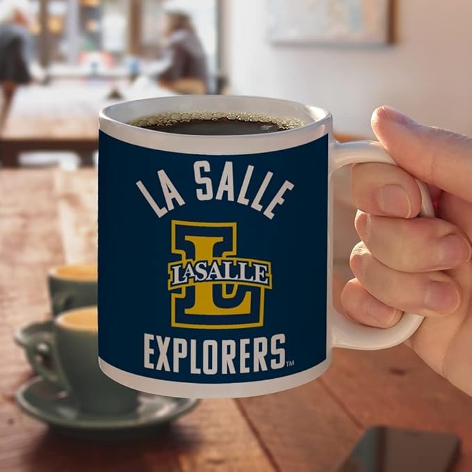 La Salle University Explorers Logo Ceramic Coffee Mug, Novelty Gift Mugs for Coffee, Tea and Hot Drinks, 11oz, White