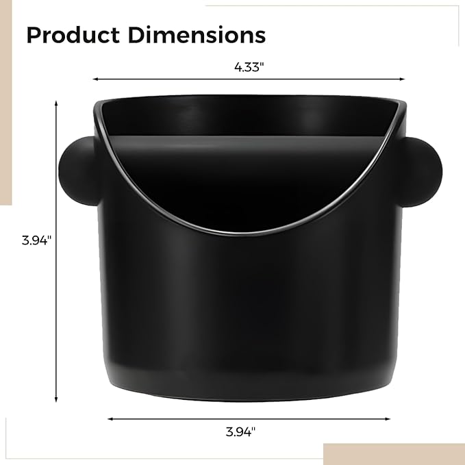 Coffee Knock Box, Espresso Knock Box with Mini Brush, Knock Box with Non-Slip Base and Bar, Knock Box, Espresso Accessories