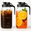 2-Pack 64oz Glass Pitcher with Lid, Leakproof Airtight Silicone Seal, Flip-Top Easy-Refill Refrigerator Pitcher with Handle & Spout for Iced Tea, Cold Brew, Lemonade & Sun Tea