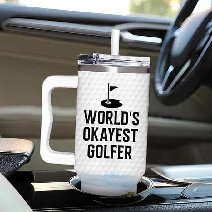 Golf Gifts For Men – Father's Day Gifts for Dad, Husband from Daughter, Son, Wife – Funny Gift for Men, Women Golfers, Sport Lovers Golf Themed Gift - Golfing 40oz Tumbler With Handle