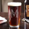 HomeWetBar Custom Beer Pint Glass - Monogram Beer Glassess, Personalized Drinking Glass, Ales, and Cold Brews
