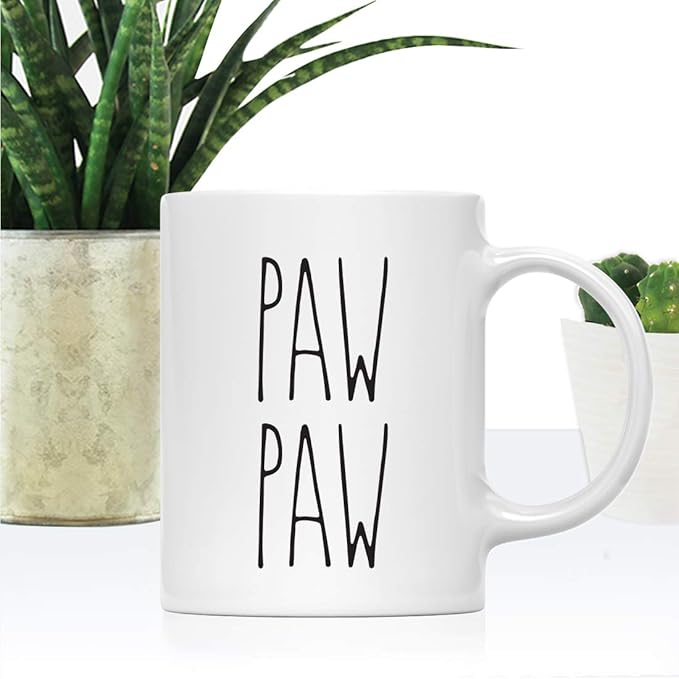 Andaz Press Simple Rustic Farmhouse Kitchen Decor 11oz. Ceramic Coffee Tea Mug Gift, Paw Paw, 1-Pack, Birthday Christmas Gift Ideas for Family, Friends