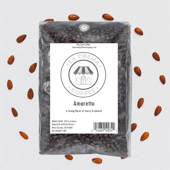 La Crema Coffee Amaretto 2-Pound Package | Top Notch Quality Coffee | Allergen Free | Gluten Free | Sugar Free | Always Roasted Fresh to Order