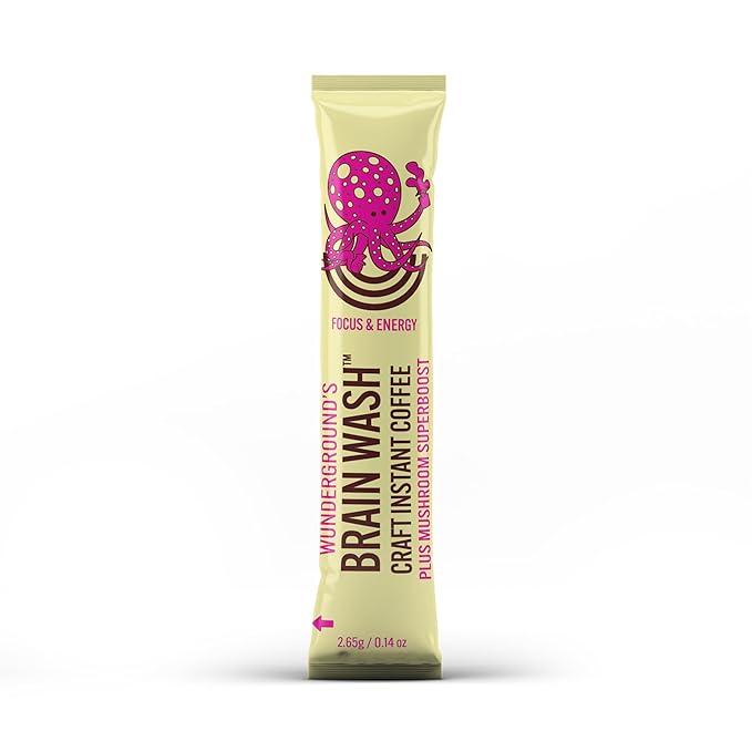 Wunderground's Brain Wash Craft Instant Coffee with Mushroom SuperBoost (30-Serving Carton)