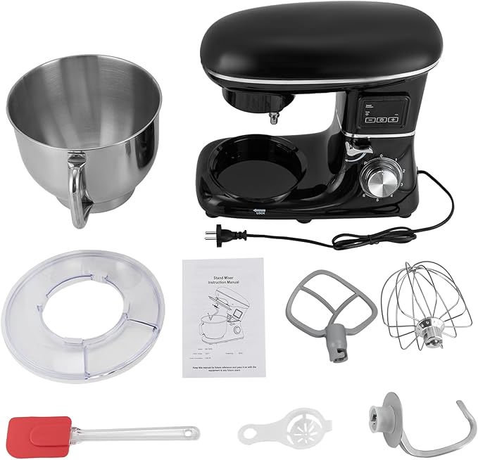 Stand Mixer, 6.5Qt 6+P Speed Household Stand Mixers Tilt-Head Food Mixer 1350W Kitchen Electric Mixer with Head-up Power Failure and Overheating Protection